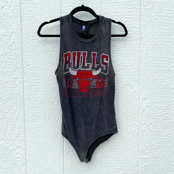 NBA Tops - NBA Chicago Bulls 1966 Bodysuit Grey/Washed Black